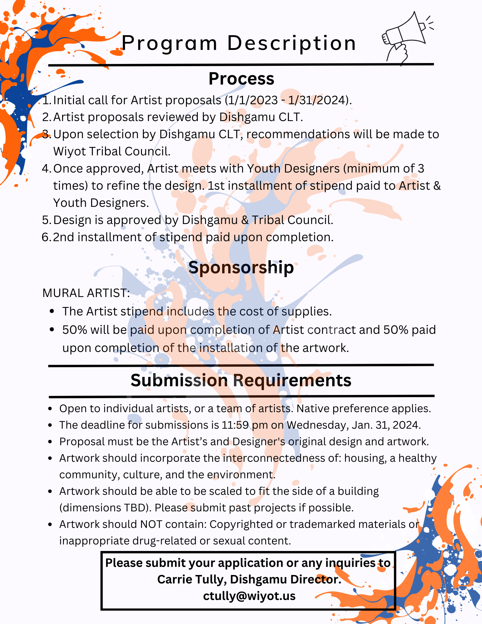Process and submission description